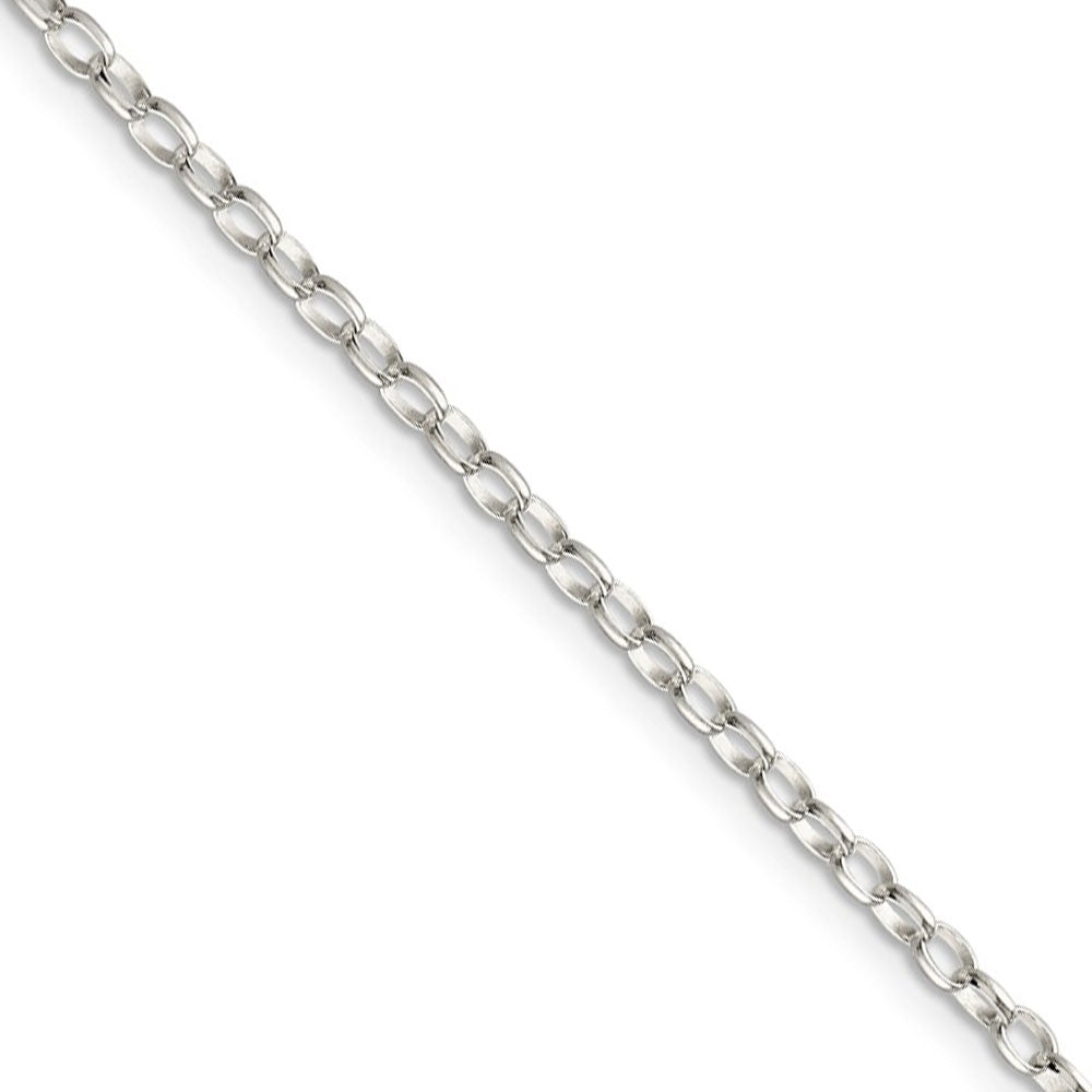 2.5mm Sterling Silver Solid Oval Rolo Chain Anklet, 9 Inch, Item C8822-09 by The Black Bow Jewelry Co.