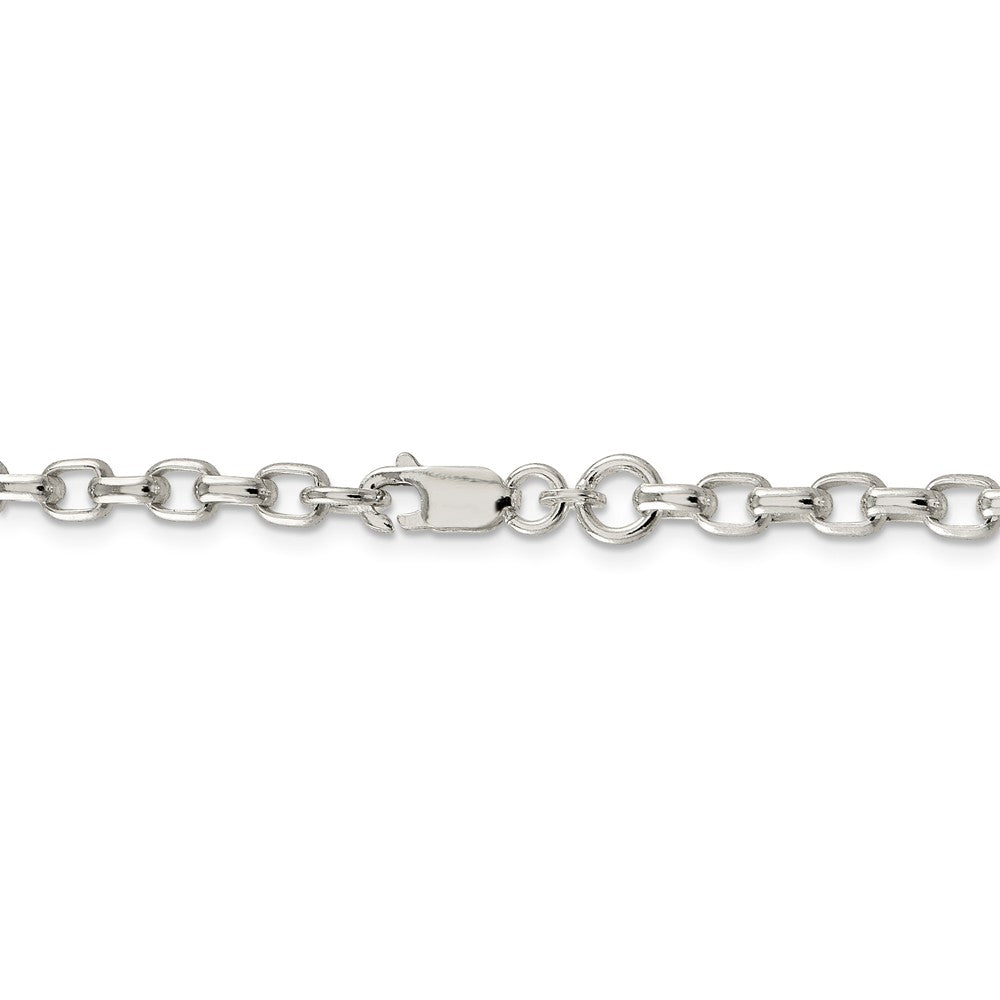 Alternate view of the 4.4mm, Sterling Silver Oval Solid Rolo Chain Necklace by The Black Bow Jewelry Co.