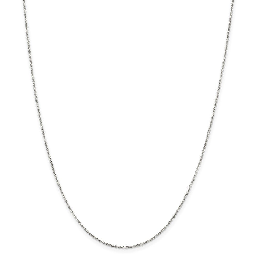 Alternate view of the 1.1mm, Sterling Silver Solid Cable Chain Necklace by The Black Bow Jewelry Co.