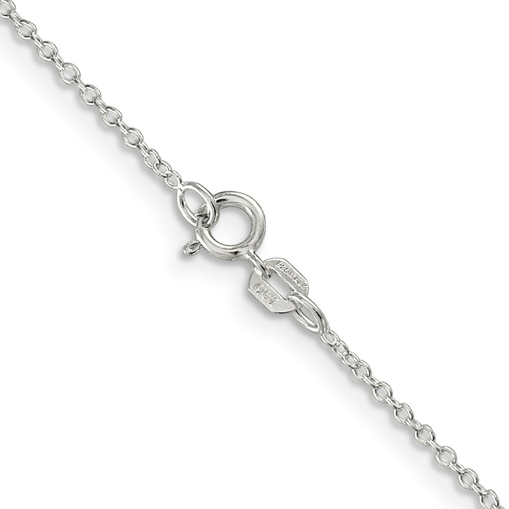 Alternate view of the 1.1mm, Sterling Silver Solid Cable Chain Necklace by The Black Bow Jewelry Co.