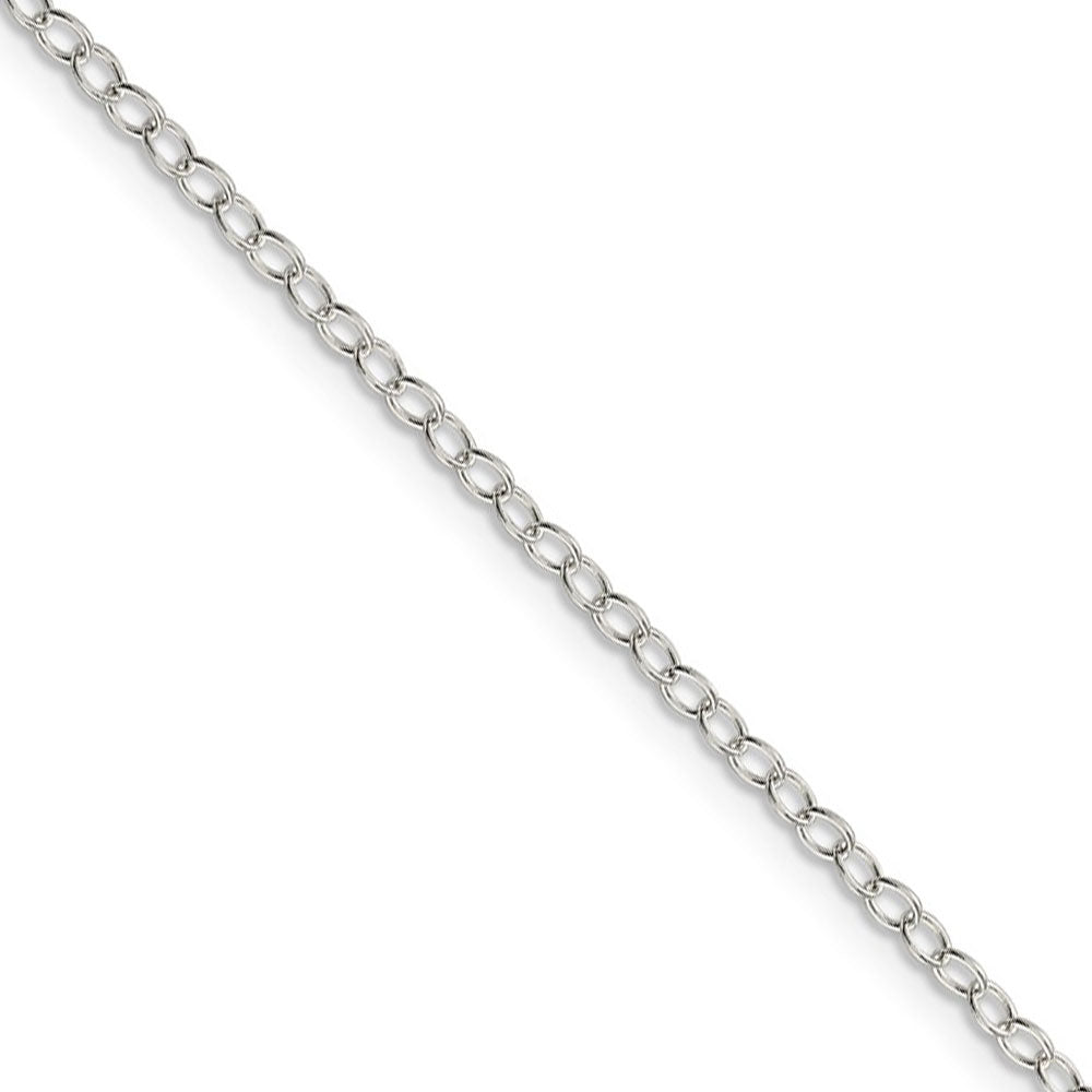 2.25mm, Sterling Silver, Solid Oval Cable Chain Necklace