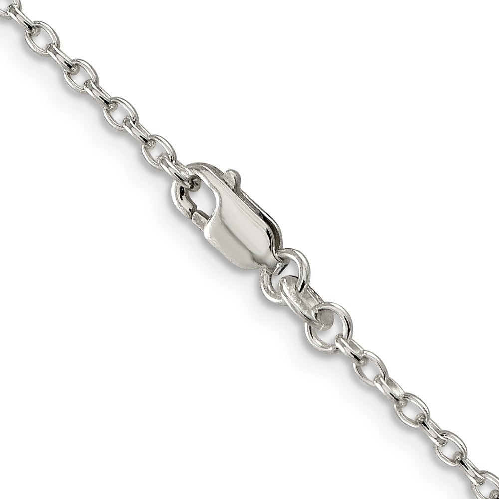 Alternate view of the 2.25mm, Sterling Silver, Solid Oval Cable Chain Necklace by The Black Bow Jewelry Co.