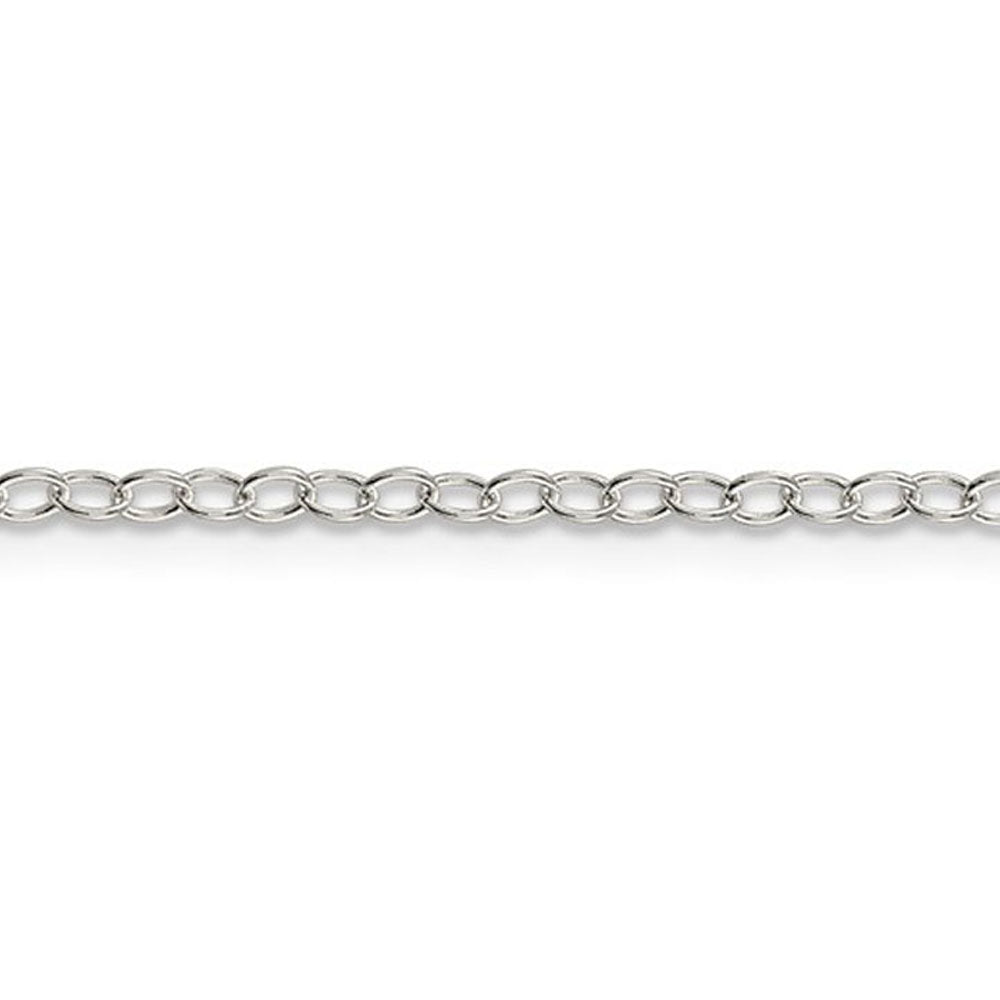 Alternate view of the 2.25mm, Sterling Silver, Solid Oval Cable Chain Necklace by The Black Bow Jewelry Co.