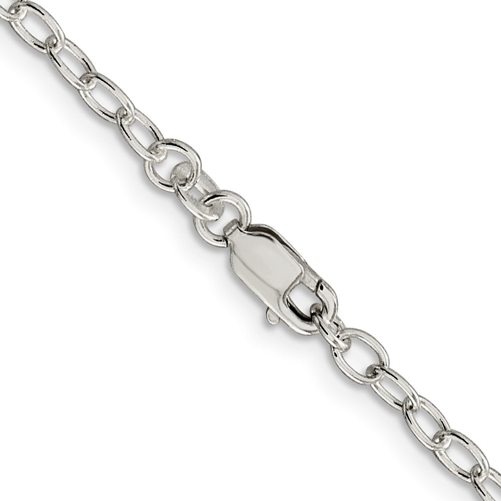Alternate view of the 3.4mm, Sterling Silver, Solid Oval Cable Chain Necklace by The Black Bow Jewelry Co.