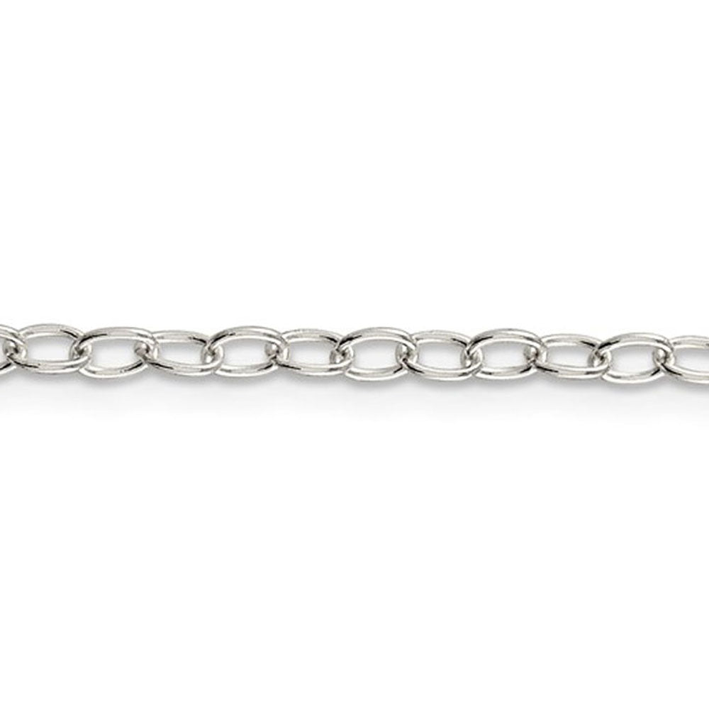 Alternate view of the 3.4mm, Sterling Silver, Solid Oval Cable Chain Necklace by The Black Bow Jewelry Co.