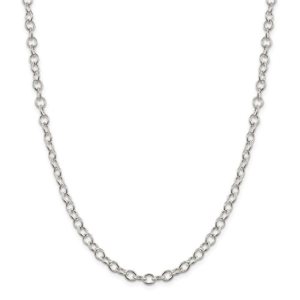 Alternate view of the 5.3mm, Sterling Silver, Solid Oval Cable Chain Necklace by The Black Bow Jewelry Co.