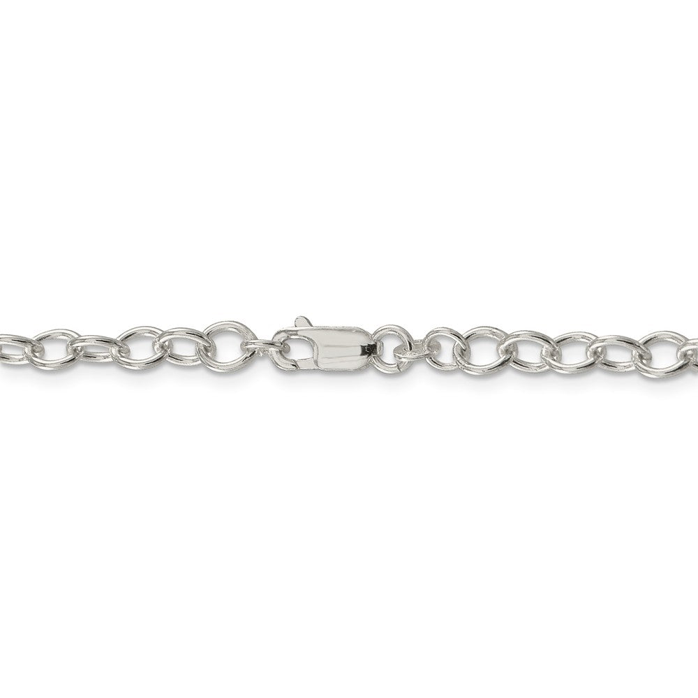 Alternate view of the 5.3mm, Sterling Silver, Solid Oval Cable Chain Necklace by The Black Bow Jewelry Co.