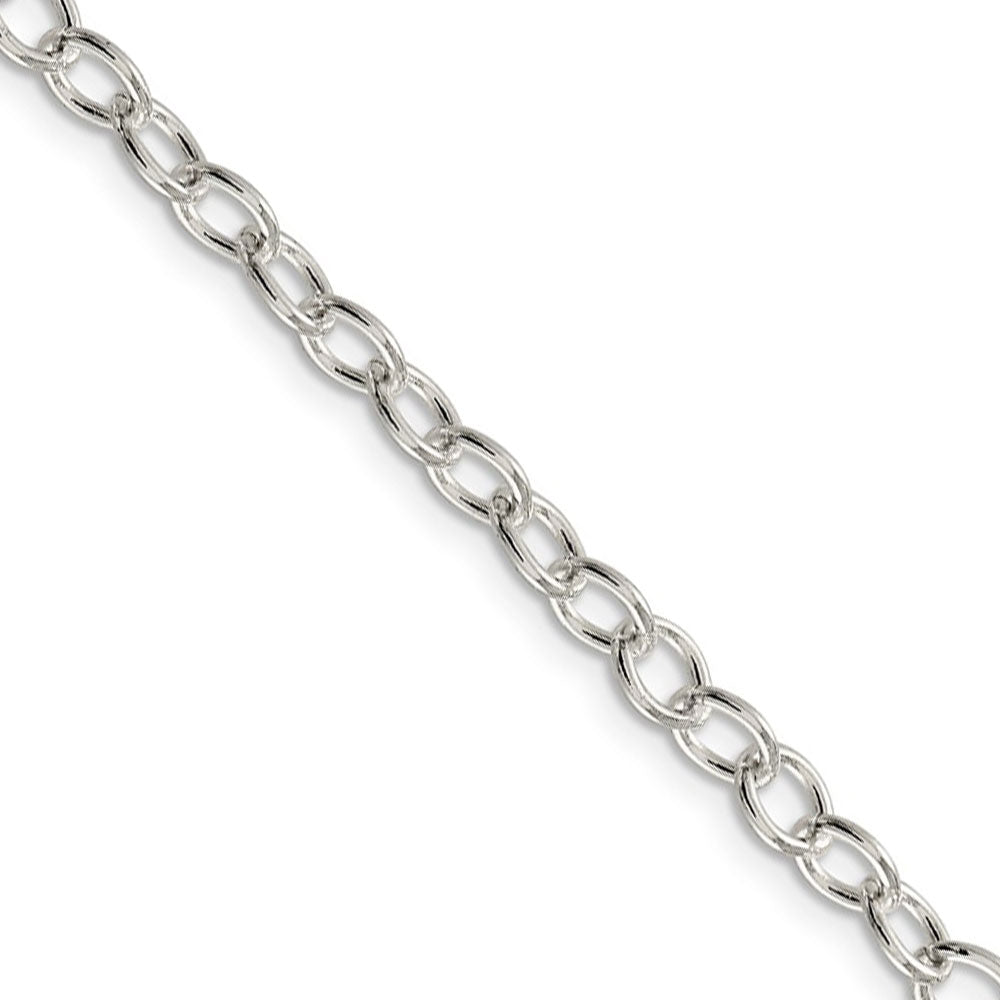 5.3mm, Sterling Silver, Solid Oval Cable Chain Necklace