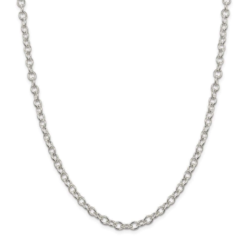 Alternate view of the 5.75mm, Sterling Silver, Solid Oval Cable Chain Necklace by The Black Bow Jewelry Co.