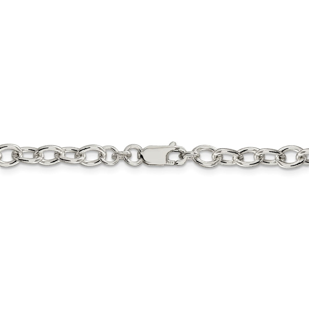 Alternate view of the 5.75mm, Sterling Silver, Solid Oval Cable Chain Necklace by The Black Bow Jewelry Co.
