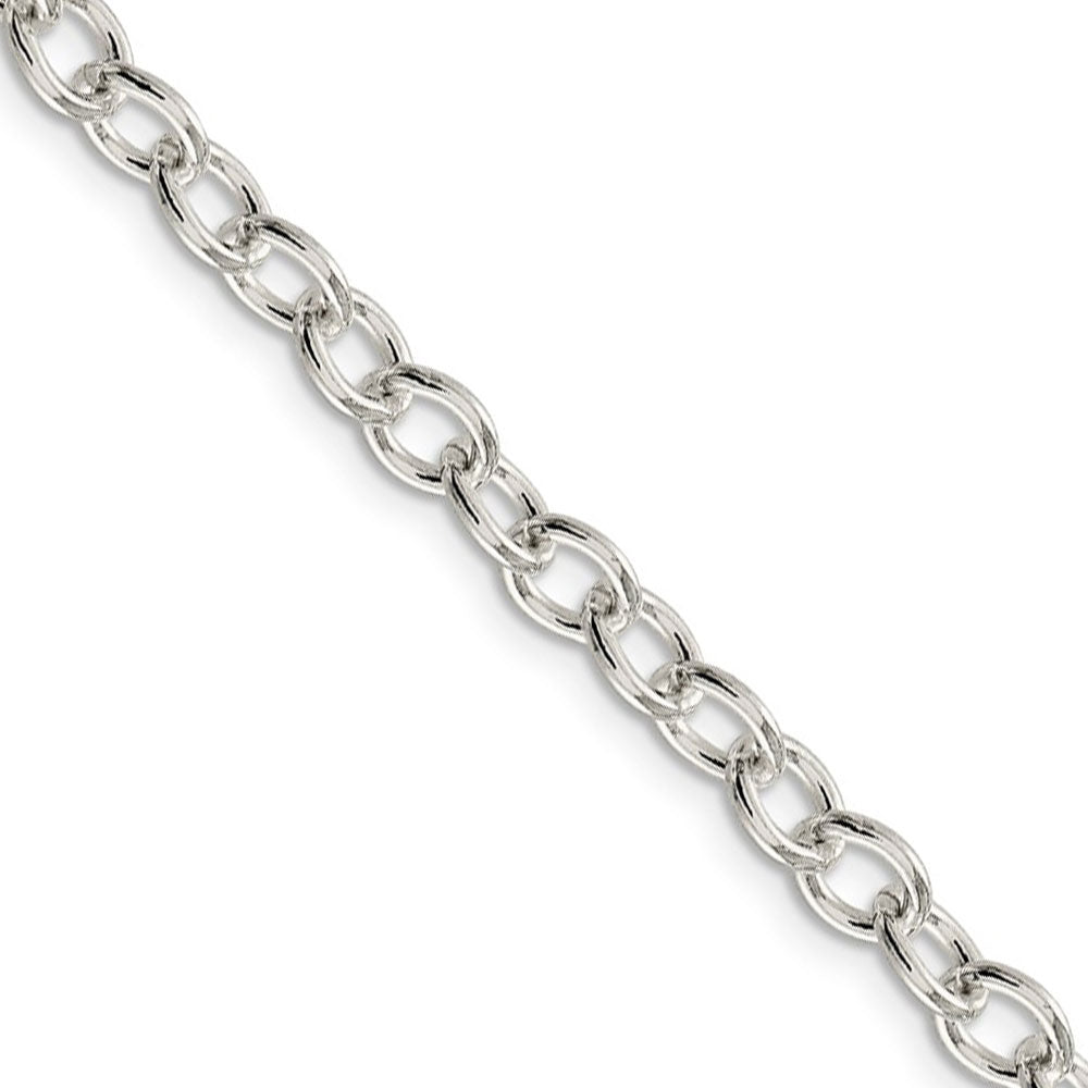 5.75mm, Sterling Silver, Solid Oval Cable Chain Necklace