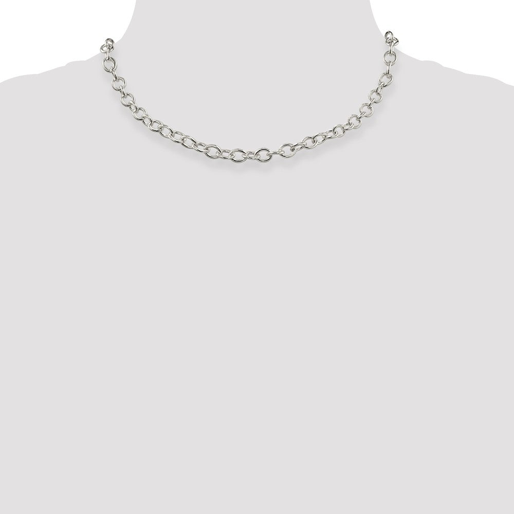 Alternate view of the 6.8mm, Sterling Silver, Solid Oval Cable Chain Necklace by The Black Bow Jewelry Co.