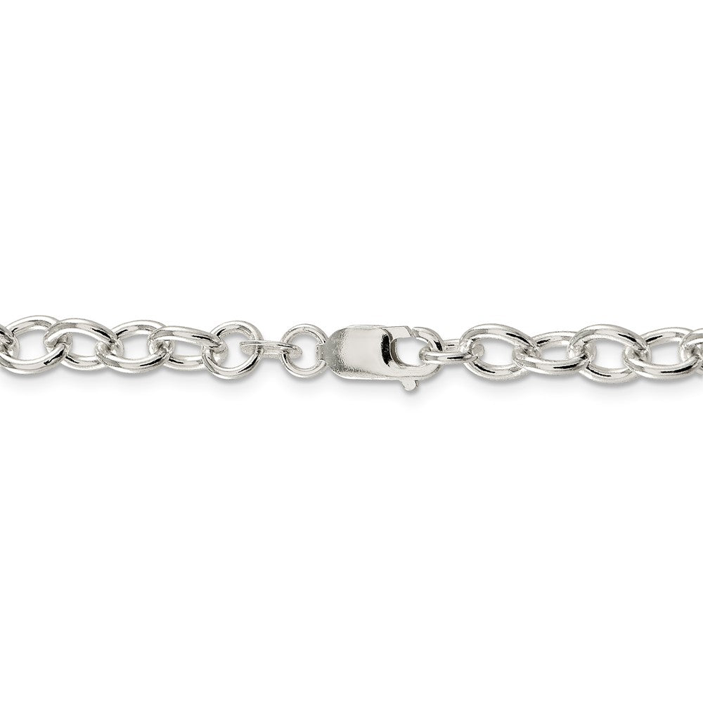 Alternate view of the 6.8mm, Sterling Silver, Solid Oval Cable Chain Necklace by The Black Bow Jewelry Co.