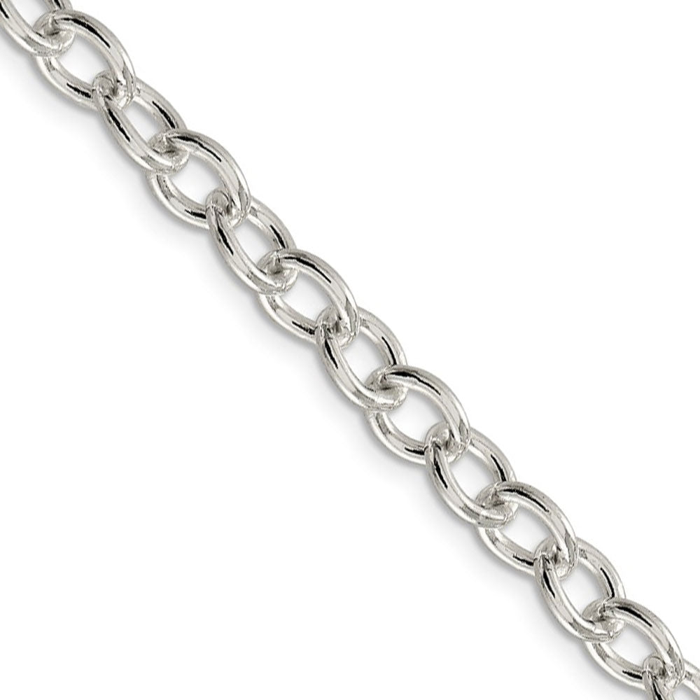 6.8mm, Sterling Silver, Solid Oval Cable Chain Necklace