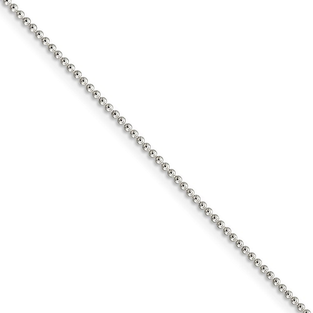 1.25mm, Sterling Silver Hollow Bead Chain Necklace, Item C8834 by The Black Bow Jewelry Co.