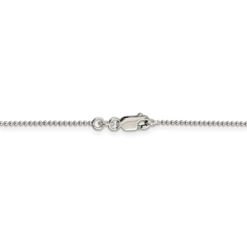 Alternate view of the 1.25mm, Sterling Silver Hollow Bead Chain Necklace by The Black Bow Jewelry Co.