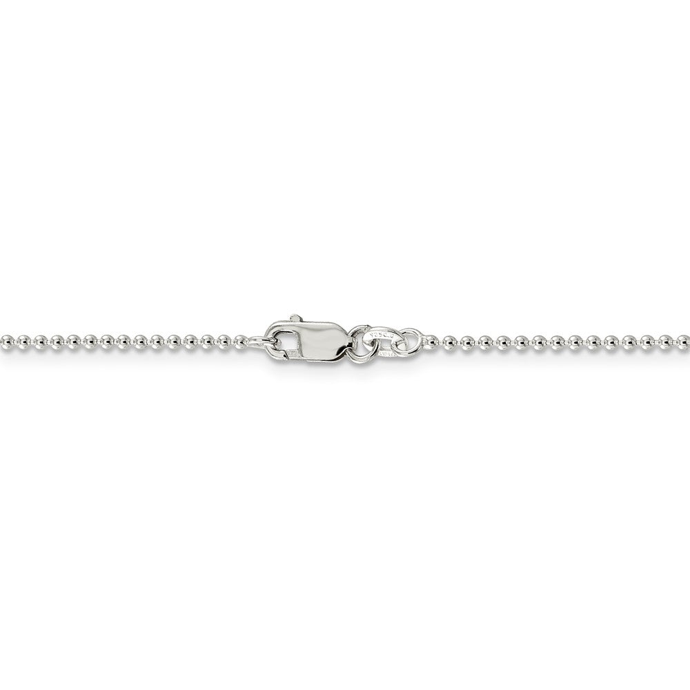 Alternate view of the 1.5mm Sterling Silver, Solid Beaded Chain Anklet by The Black Bow Jewelry Co.