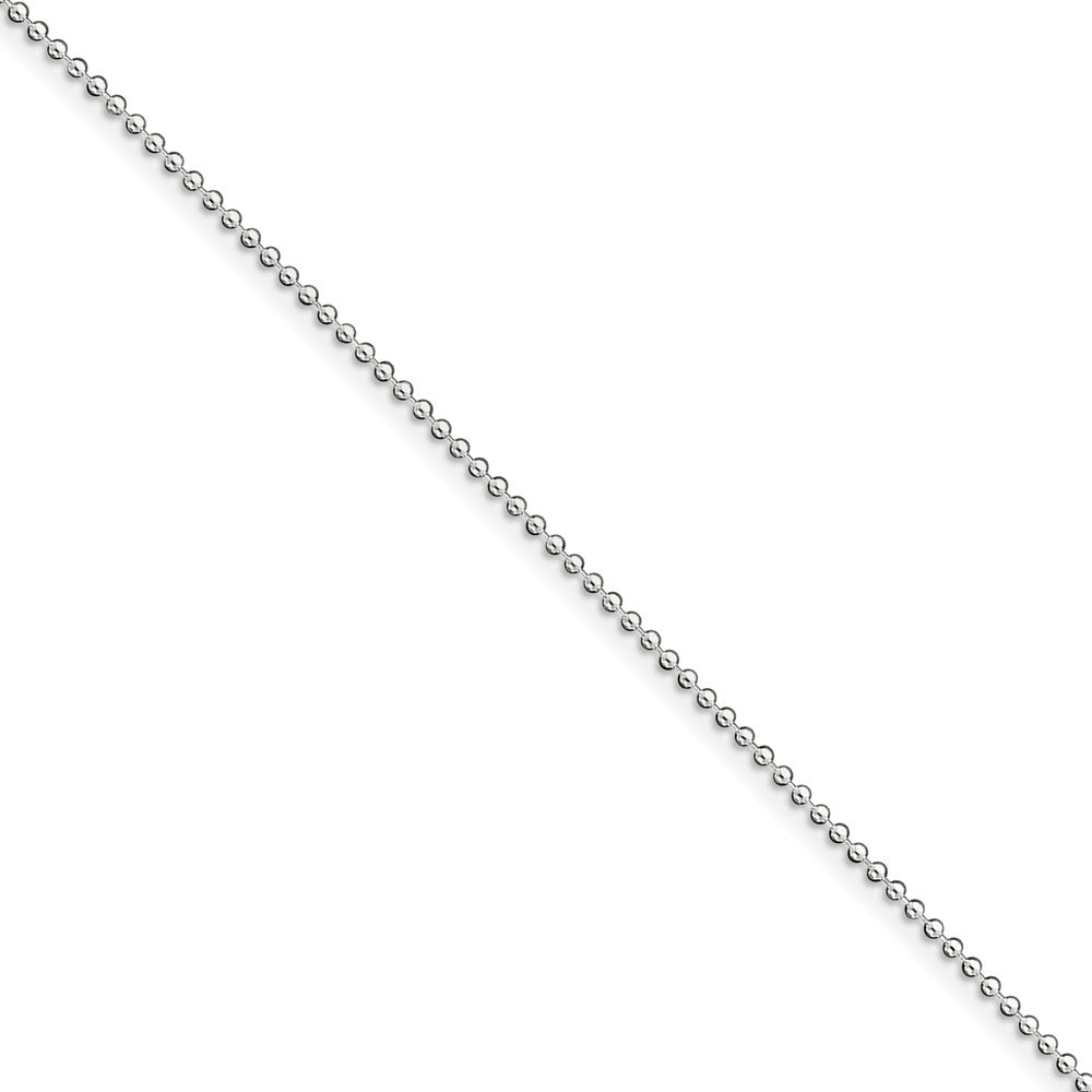 1.5mm Sterling Silver, Solid Beaded Chain Anklet
