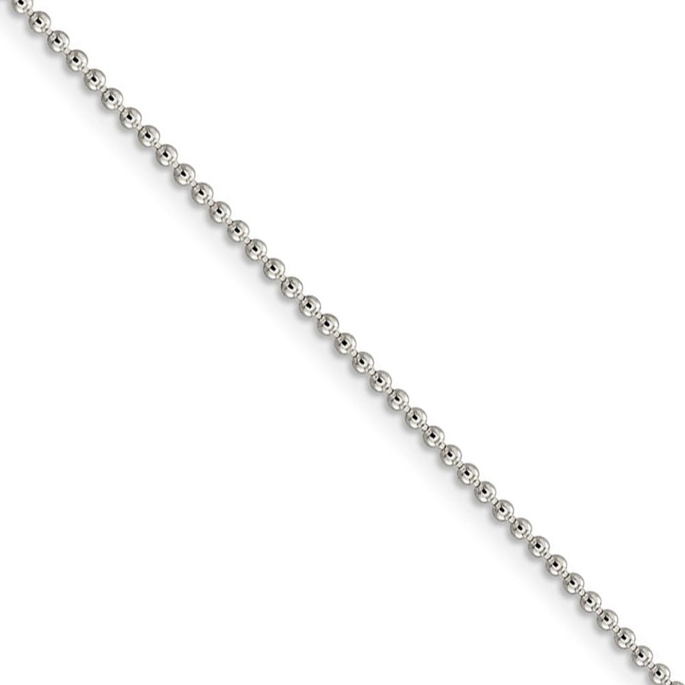 Beaded chain necklace in sterling silver, 16 long.