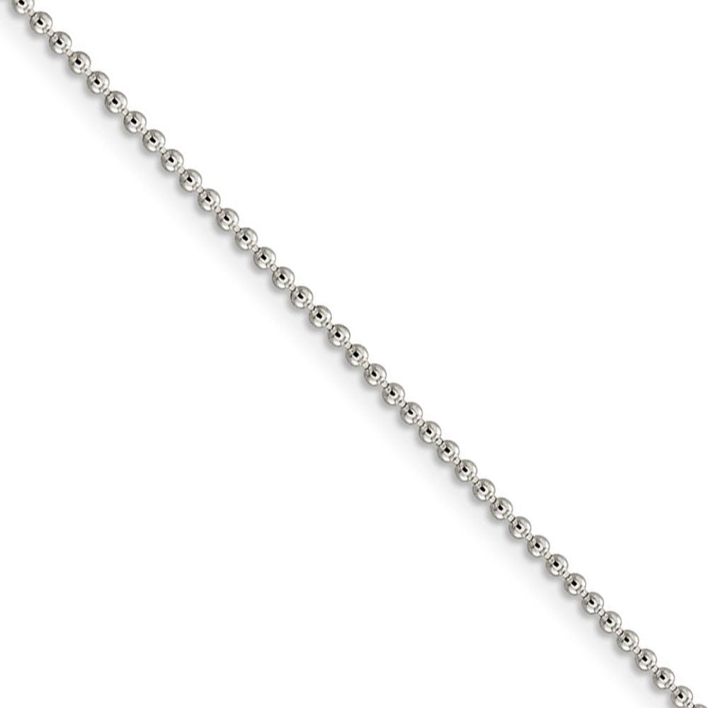 1.5mm Sterling Silver, Solid Beaded Chain Necklace, Item C8835 by The Black Bow Jewelry Co.