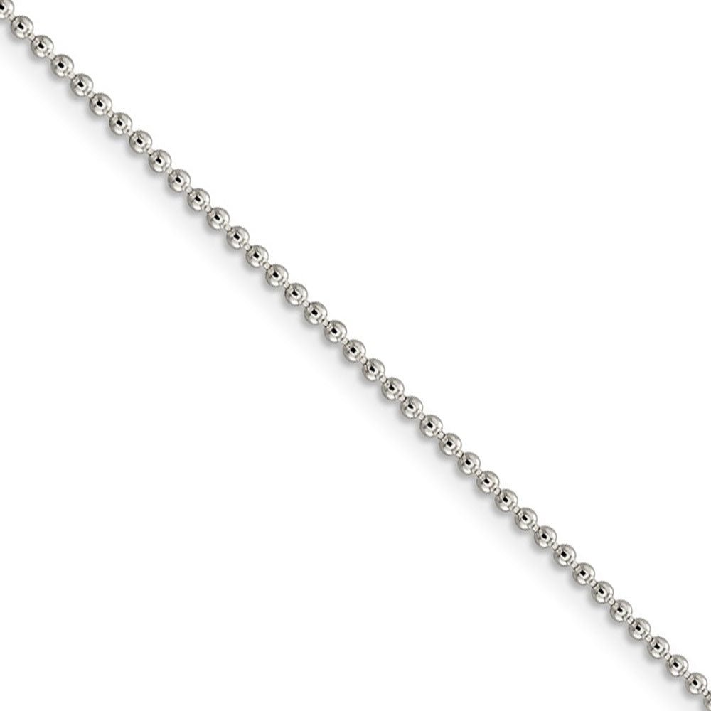 1.5mm Sterling Silver, Solid Beaded Chain Necklace