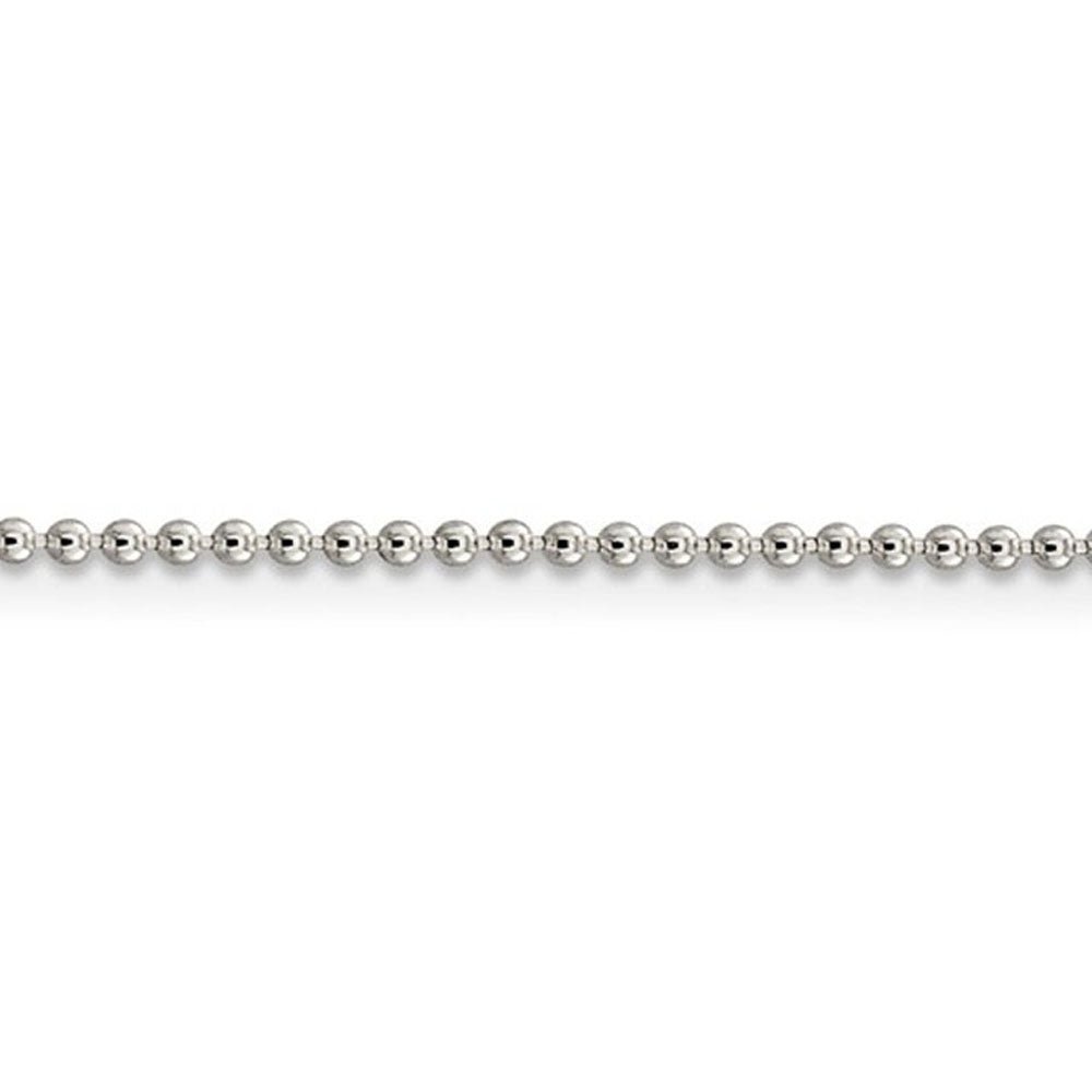Alternate view of the 1.5mm Sterling Silver, Solid Beaded Chain Necklace by The Black Bow Jewelry Co.
