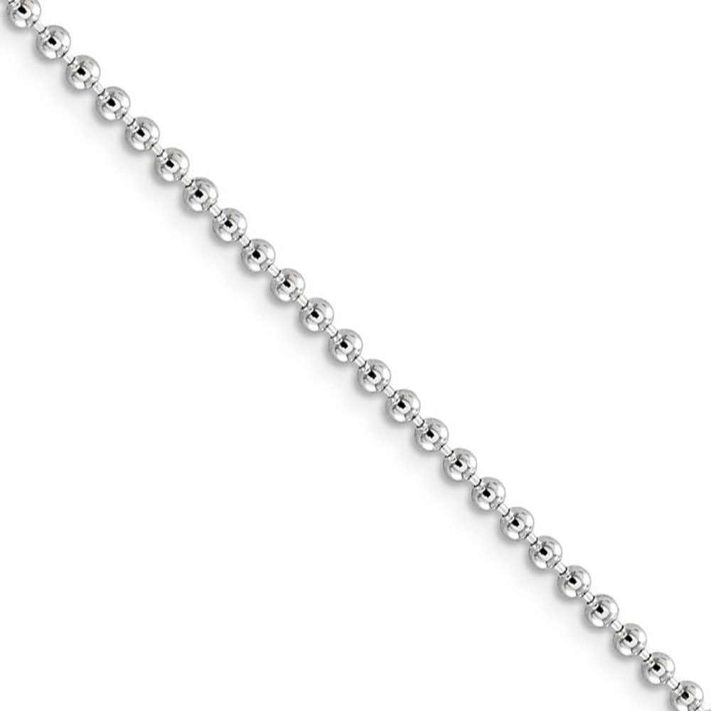 2.3mm Sterling Silver, Solid Beaded Chain Necklace