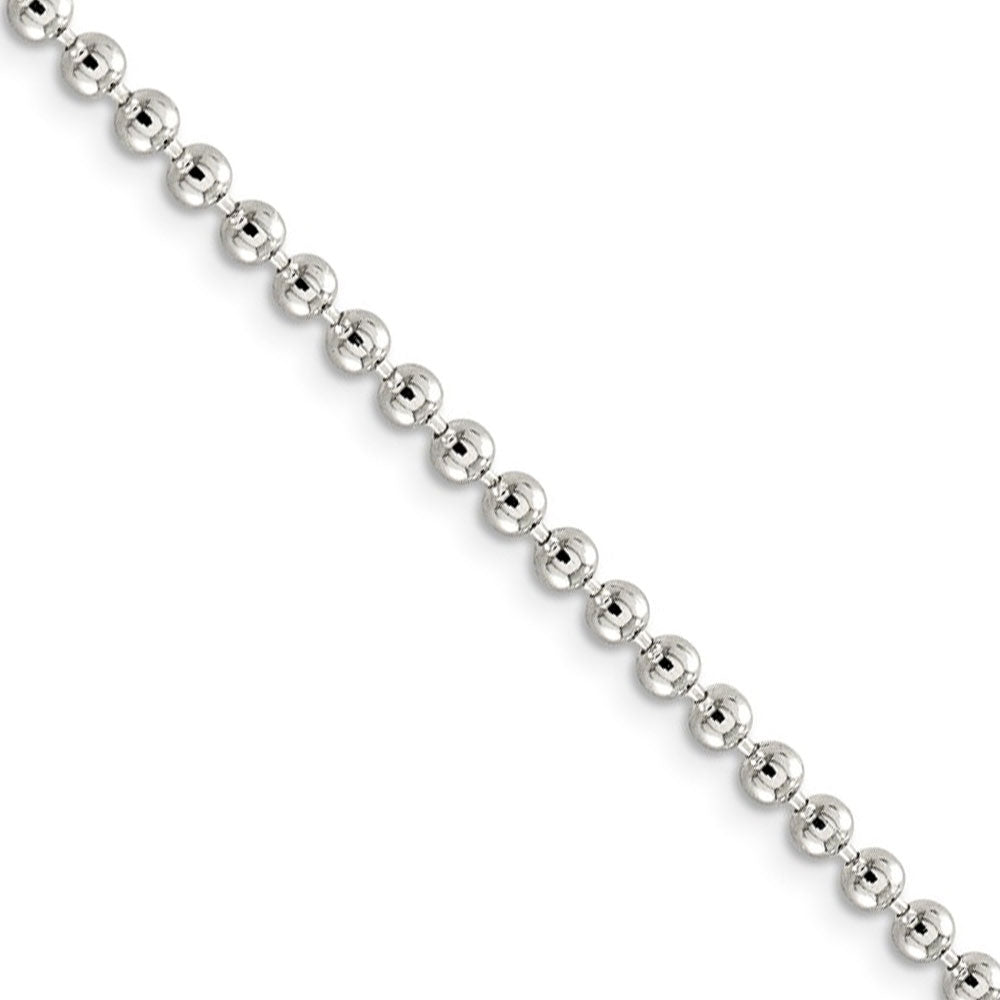 3mm, Sterling Silver, Hollow Bead Chain Necklace, Item C8837 by The Black Bow Jewelry Co.