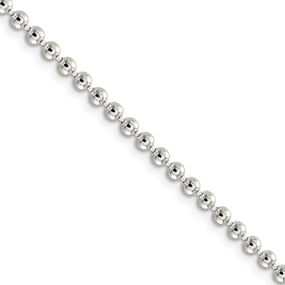 3mm, Sterling Silver, Hollow Bead Chain Necklace