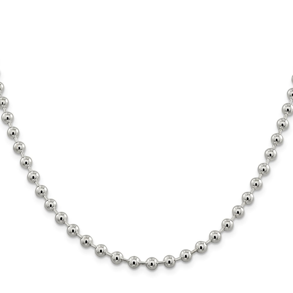 5mm Sterling Silver, Solid Beaded Chain Necklace - Black Bow Jewelry Company