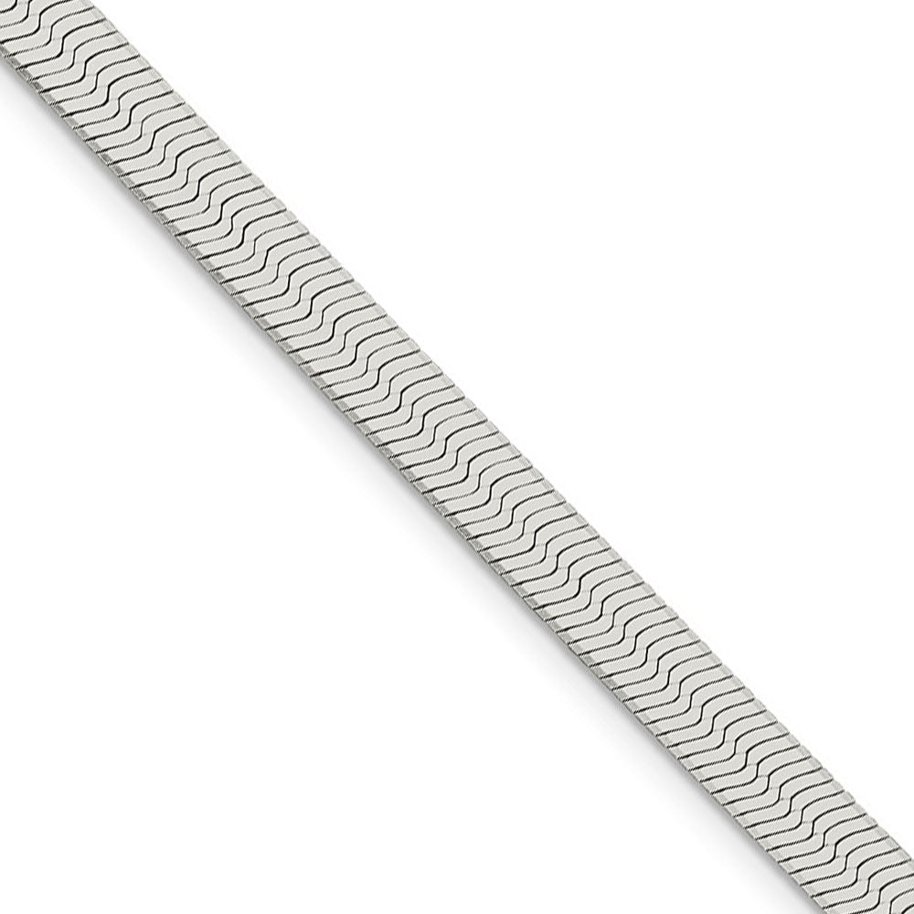 5.25mm, Sterling Silver Solid Herringbone Chain Necklace, Item C8847 by The Black Bow Jewelry Co.