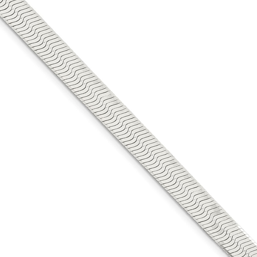 7mm, Sterling Silver Solid Herringbone Chain Bracelet, Item C8848-B by The Black Bow Jewelry Co.