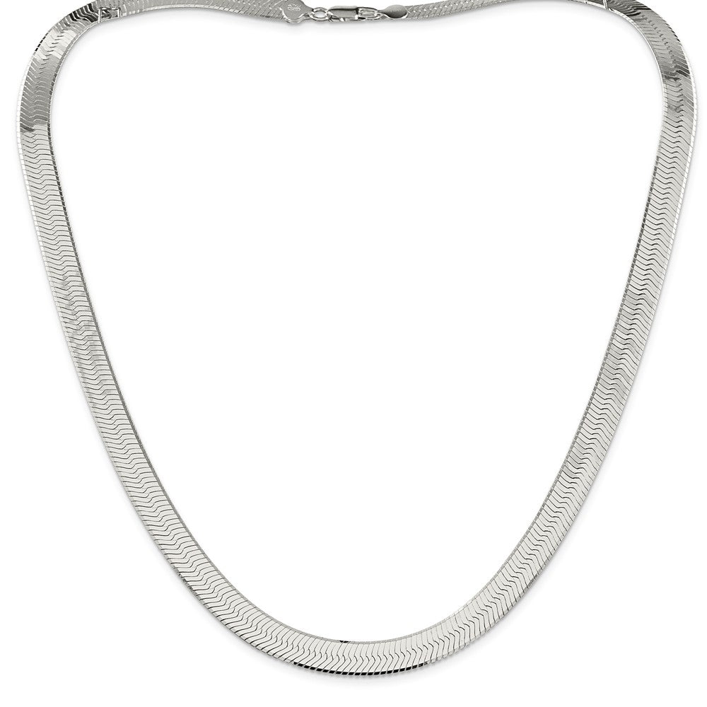 Alternate view of the Men&#39;s 8.75mm, Sterling Silver Solid Herringbone Chain Necklace by The Black Bow Jewelry Co.