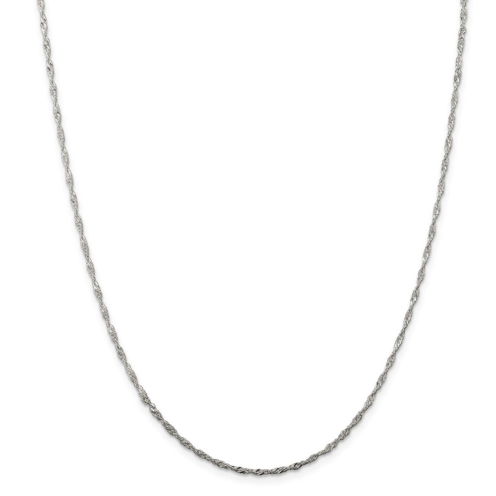 Alternate view of the 1.75mm Sterling Silver, Solid Singapore Chain Necklace by The Black Bow Jewelry Co.