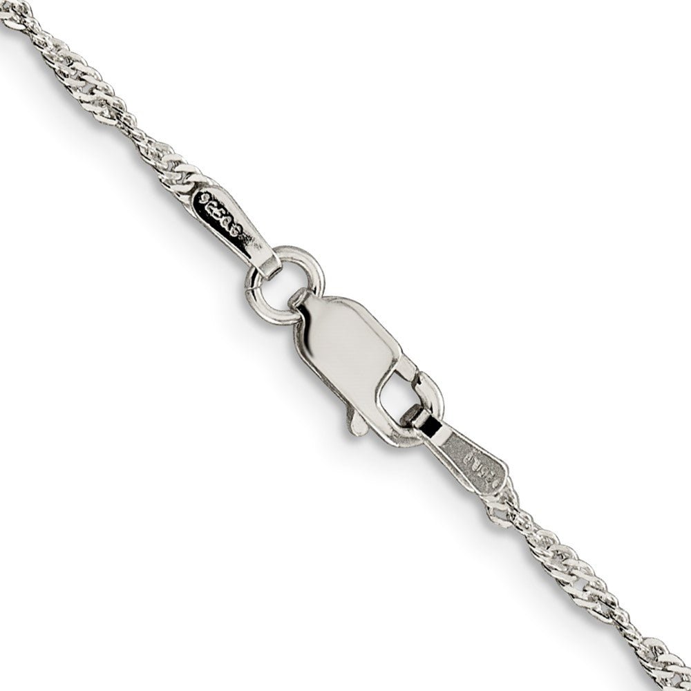 Alternate view of the 1.75mm Sterling Silver, Solid Singapore Chain Necklace by The Black Bow Jewelry Co.