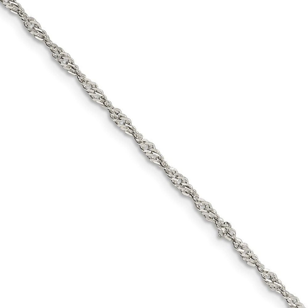 2mm Sterling Silver, Solid Singapore Chain Necklace