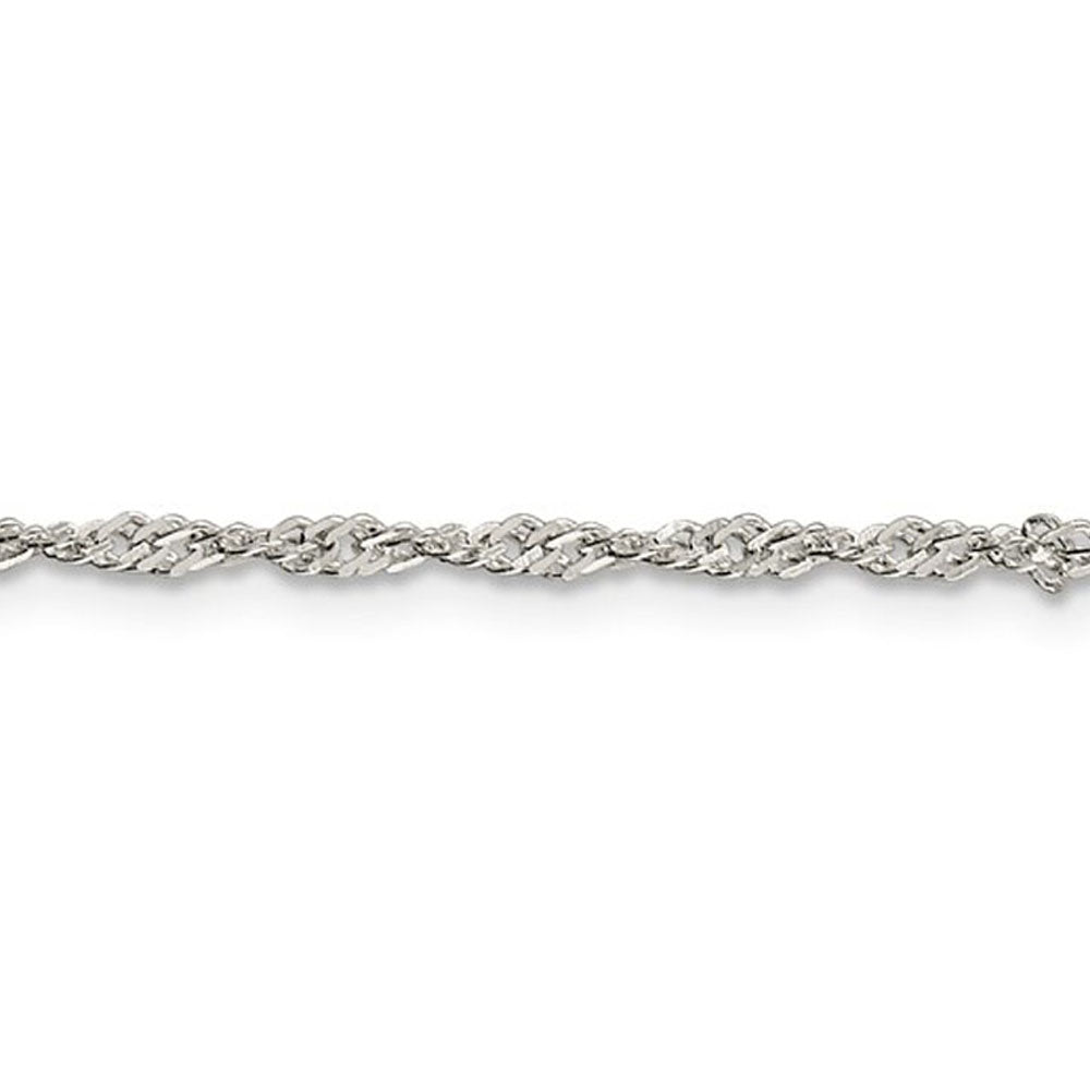 Alternate view of the 2mm Sterling Silver, Solid Singapore Chain Necklace by The Black Bow Jewelry Co.