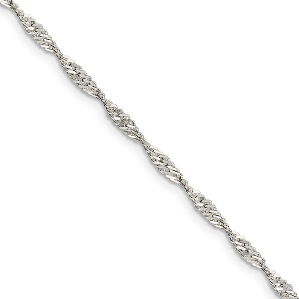 2.25mm, Sterling Silver Singapore Chain Bracelet, Item C8856-B by The Black Bow Jewelry Co.