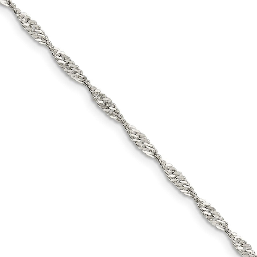 2.25mm Sterling Silver, Solid Singapore Chain Necklace