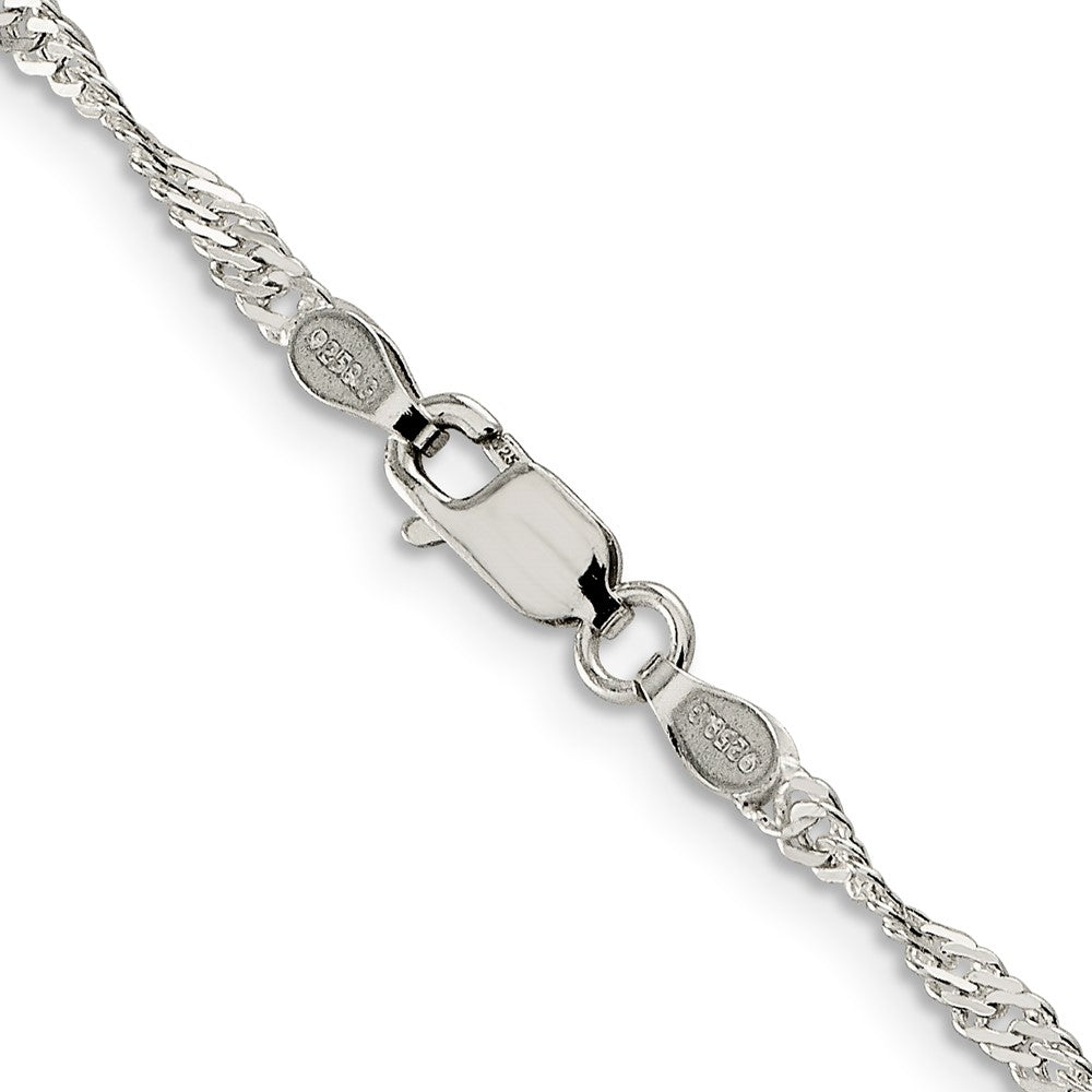 Alternate view of the 2.25mm, Sterling Silver Singapore Chain Bracelet by The Black Bow Jewelry Co.