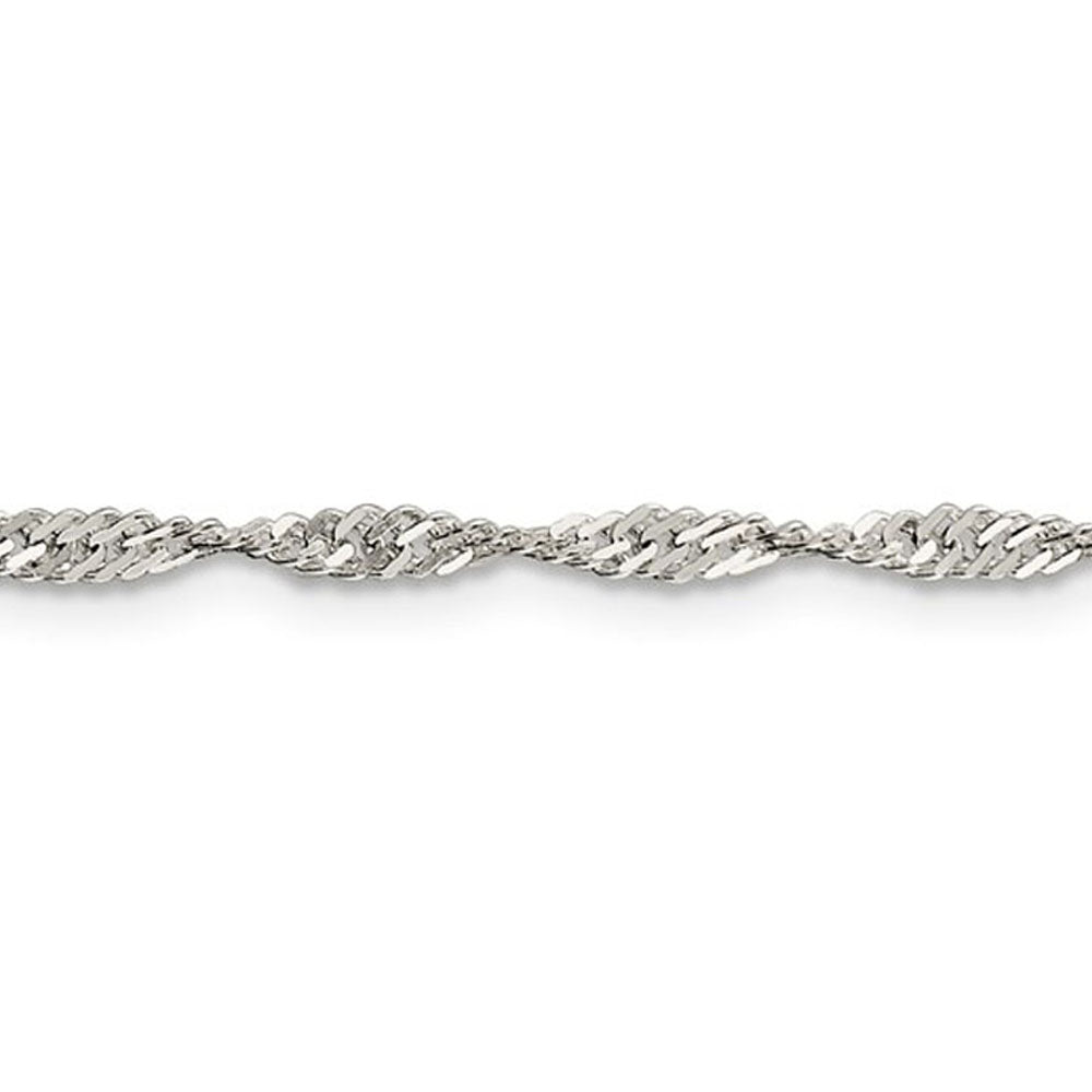 Alternate view of the 2.25mm, Sterling Silver Singapore Chain Bracelet by The Black Bow Jewelry Co.