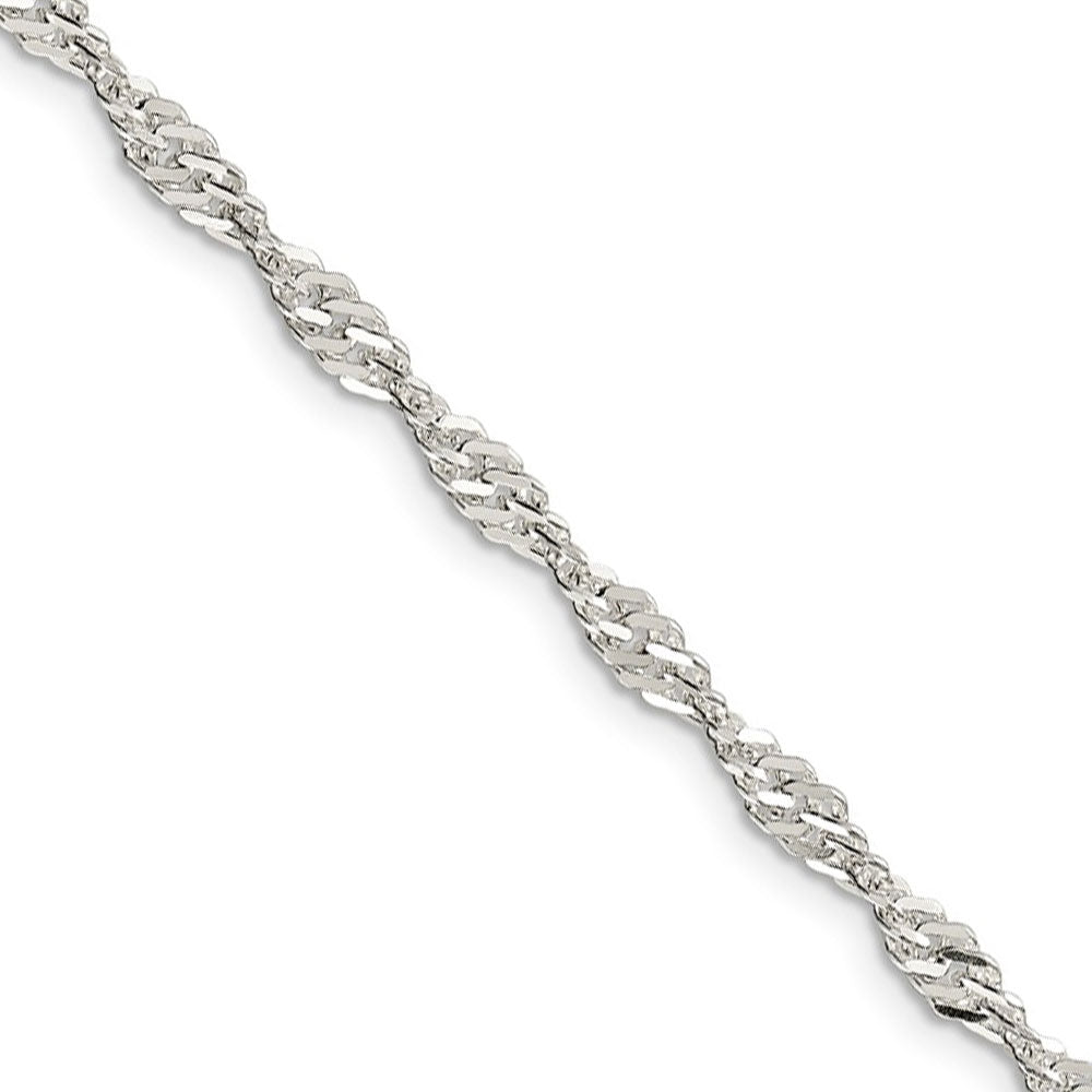 3.5mm, Sterling Silver Singapore Chain Necklace, Item C8858 by The Black Bow Jewelry Co.