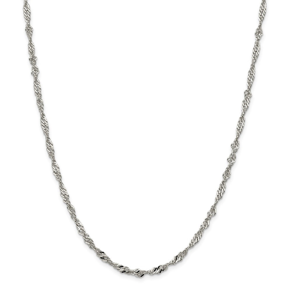 Alternate view of the 3.5mm, Sterling Silver Singapore Chain Necklace by The Black Bow Jewelry Co.