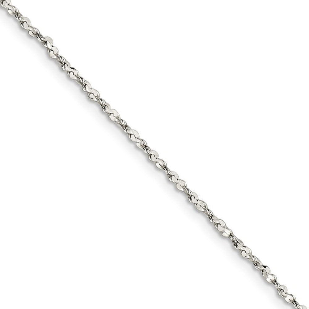 1.6mm, Sterling Silver D/C Twisted Solid Serpentine Necklace, Item C8860 by The Black Bow Jewelry Co.