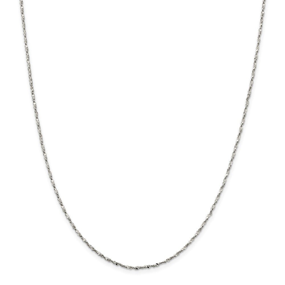 Alternate view of the 1.6mm, Sterling Silver D/C Twisted Solid Serpentine Necklace by The Black Bow Jewelry Co.