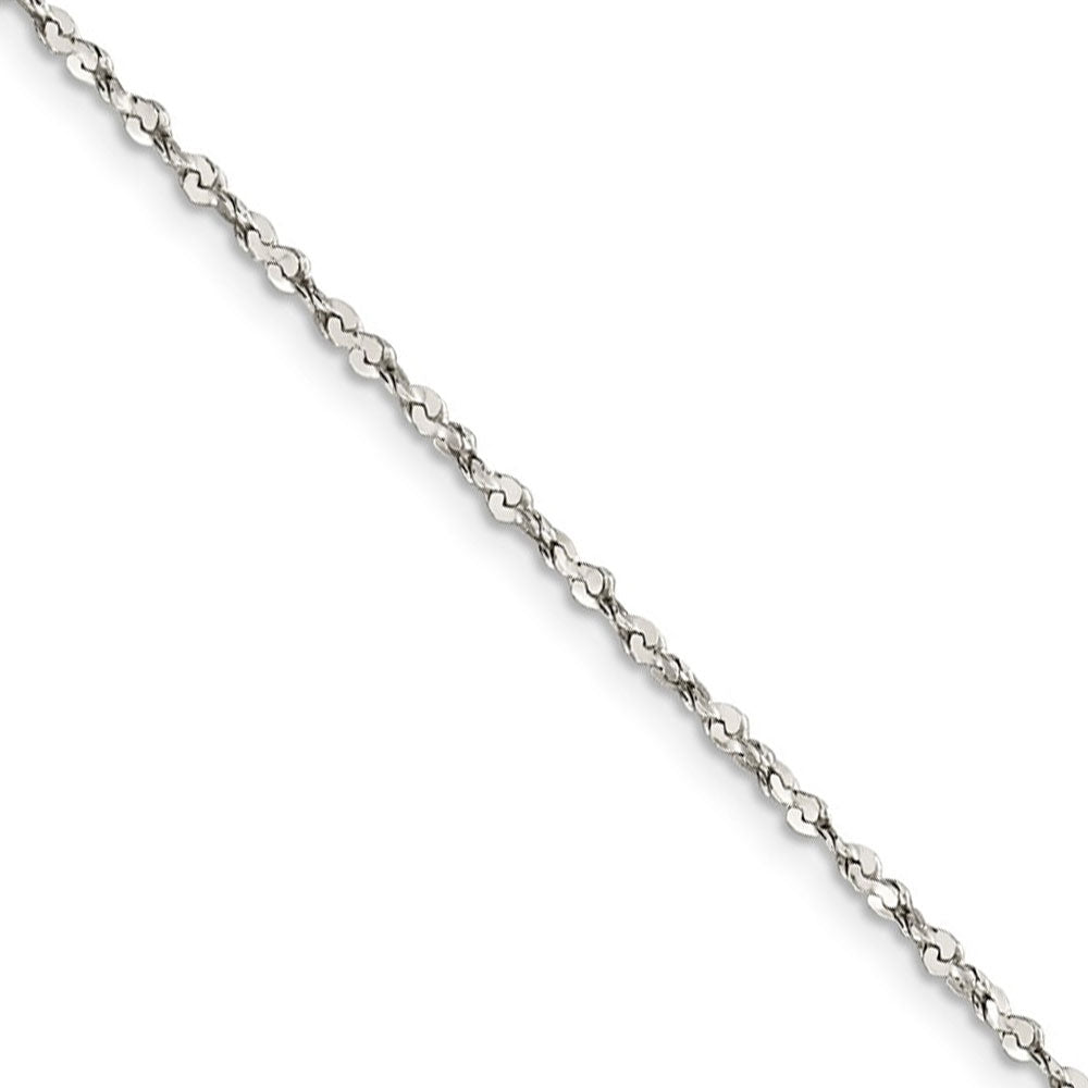 1.8mm, Sterling Silver D/C Twisted Solid Serpentine Necklace, Item C8861 by The Black Bow Jewelry Co.