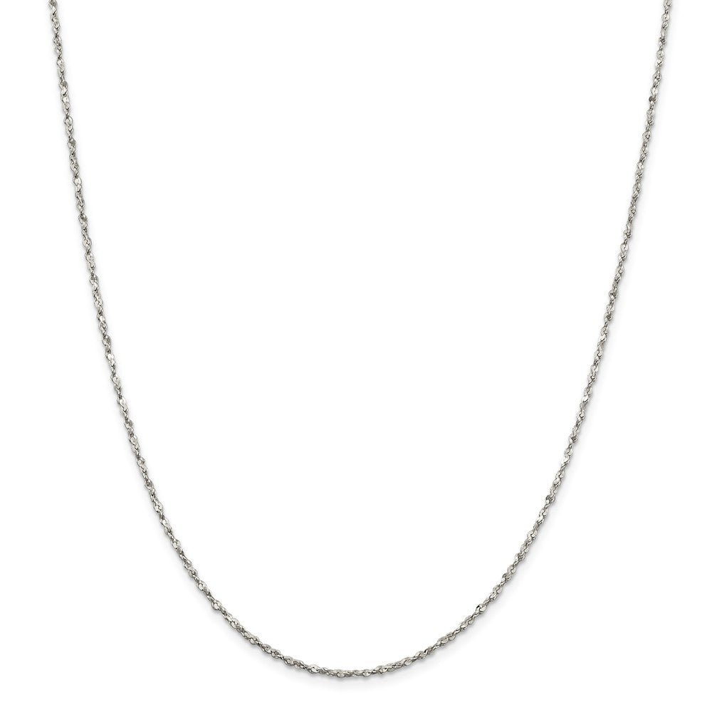 Alternate view of the 1.8mm, Sterling Silver D/C Twisted Solid Serpentine Necklace by The Black Bow Jewelry Co.