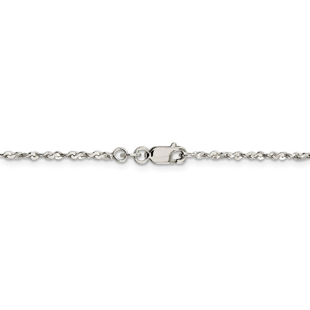 Alternate view of the 1.8mm, Sterling Silver D/C Twisted Solid Serpentine Necklace by The Black Bow Jewelry Co.