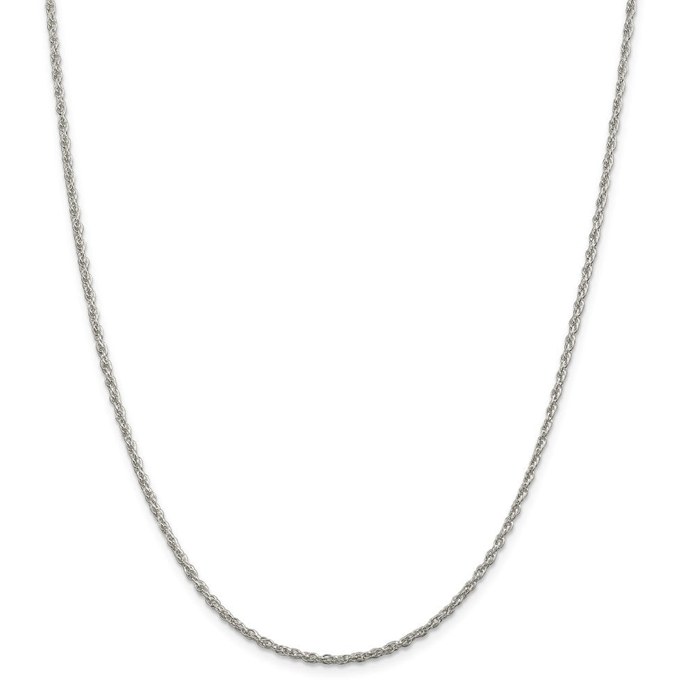 Alternate view of the 2mm, Sterling Silver Solid Loose Rope Chain Necklace by The Black Bow Jewelry Co.