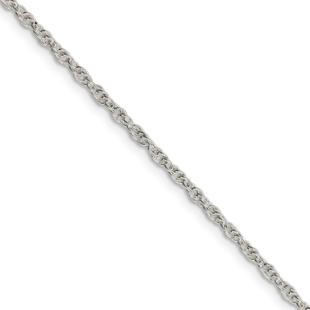 2mm, Sterling Silver Solid Loose Rope Chain Necklace